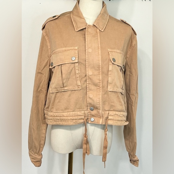 Blank NYC Jackets & Blazers - Blank NYC Tan Twill Utility Jacket